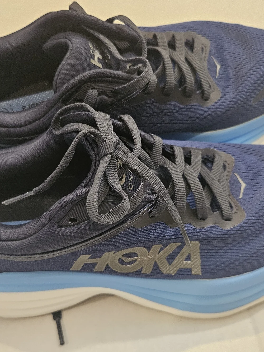 HOKA Bondi 8 Men's Navy Blue Running Shoes Size 7